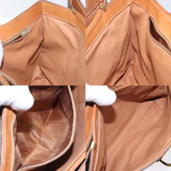 CELINE Macadam Canvas Hand Bag Pvc Leather Brown Gold - Picture 12 of 12